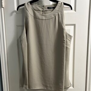 Lauren Ralph Lauren Light Cream Cold-Shoulder Sleeveless Top